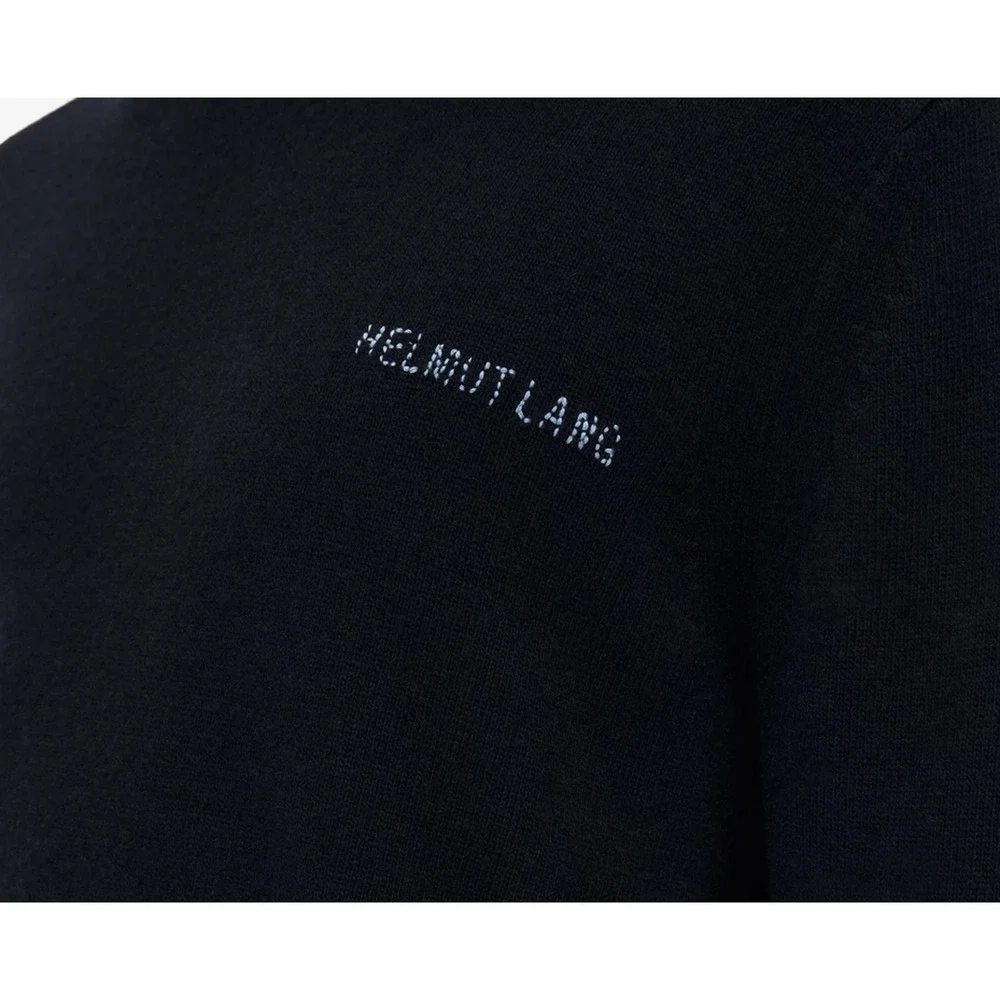 Helmut Lang Embroidered Logo Sweater Black Size L 3319